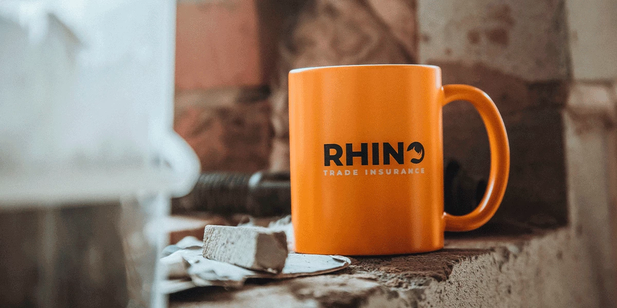 rhino mug on brick